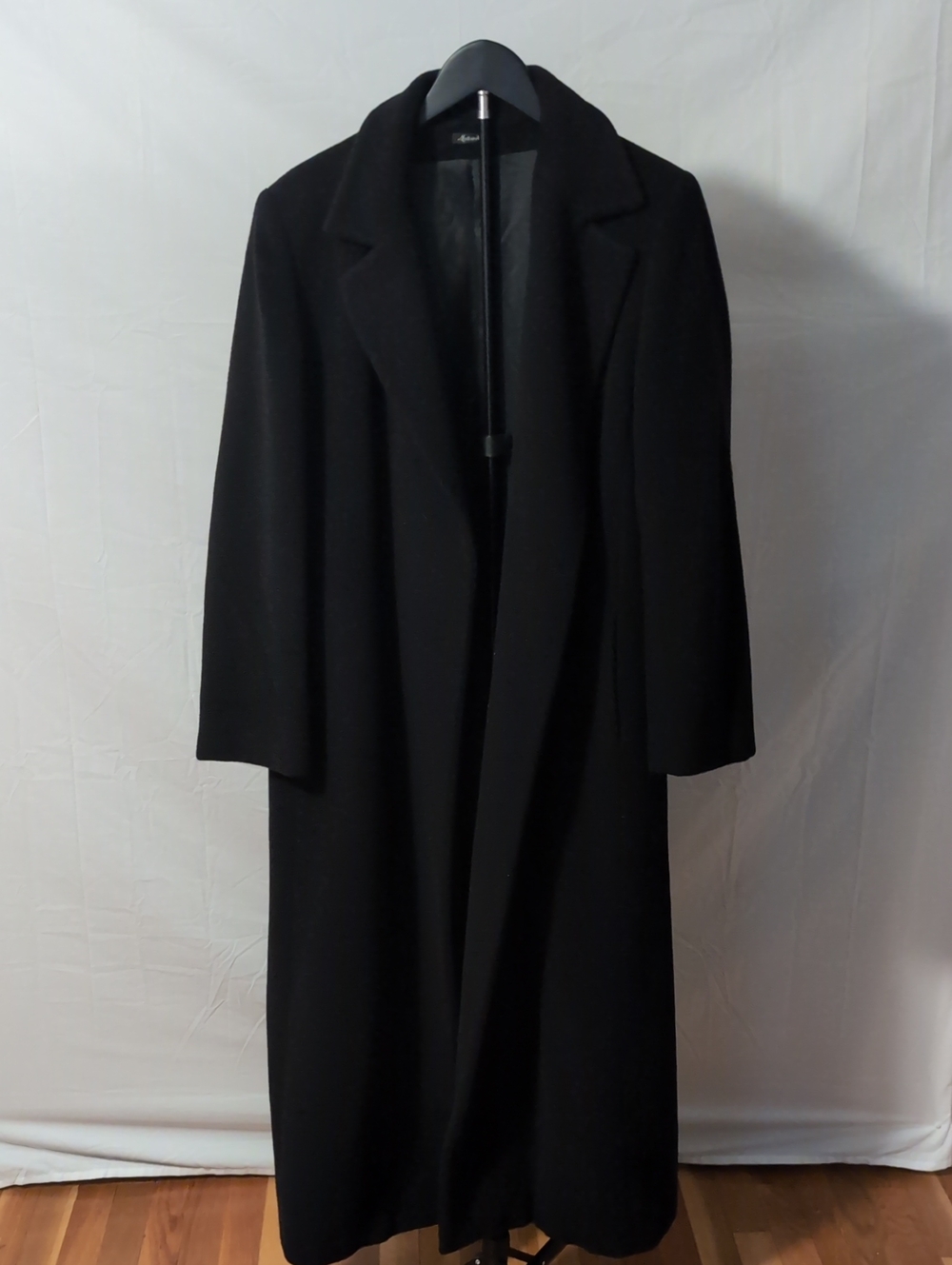Vintage Italian Wool Cashmere Long Coat Black Rodel S.p.A. M / 8